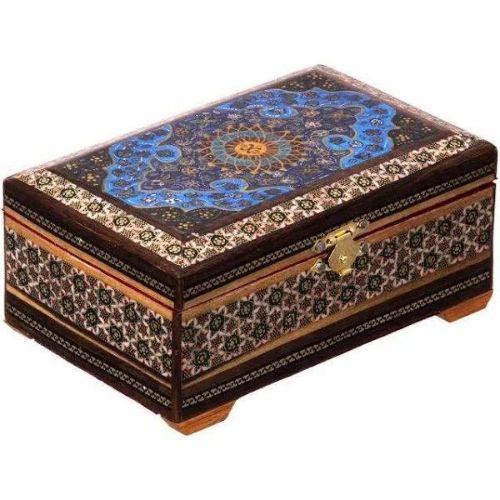 Luxury Wood Jewellery Box for Women Wooden Flip Flap Flower Carved Design Handmade Gift
