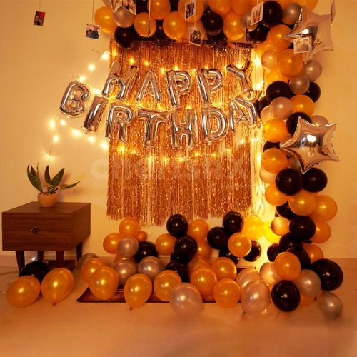 Glorious Black and Golden Birthday decor